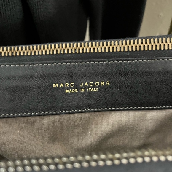 Marc Jacobs Quilted Leather Satchel Tote Black Gold Hardware Made in Italy - Picture 13 of 17
